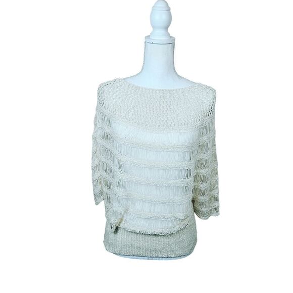 Anthropologie Greylin Knitted Poncho Top. Cream. Sz Sm - Picture 1 of 11